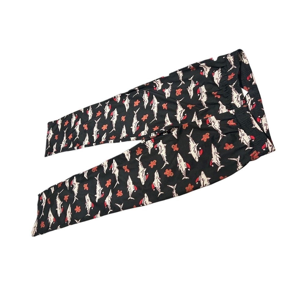 Cat & Jack Pajama Pants Kids XXL 16/18 Black New Christmas Shark Gingerbread